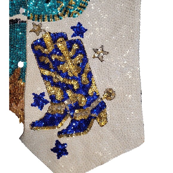 Vintage Fashion Fantasy Vest Sequins Beaded Western Bedazzled Cowgirl Bronco Y2K - Picture 2 of 11
